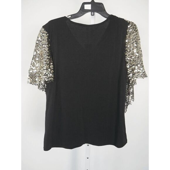 NY COLLECTION Women's Petite Sequin-Front Poncho Top Size PL - Picture 3 of 7